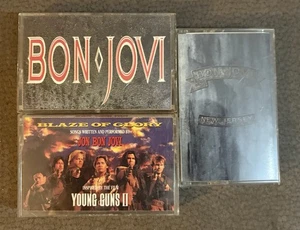 BON JOVI Cassette Tape Lot: New Jersey, Slippery & Young Guns Soundtrack - Picture 1 of 3