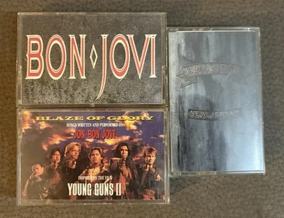 BON JOVI Cassette Tape Lot: New Jersey, Slippery & Young Guns Soundtrack Foto 1 de 3