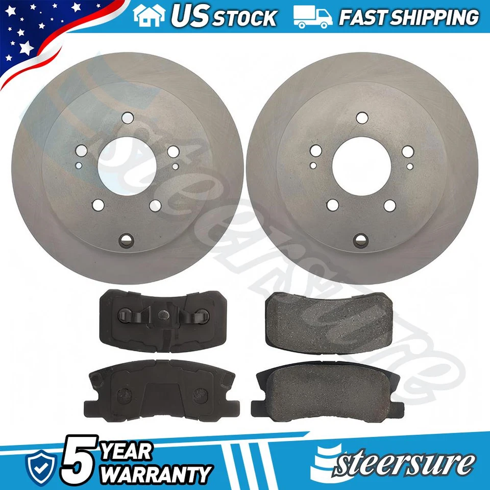 Kit de pastillas de freno trasero y rotor para Mitsubishi Endeavor 2004-2008 2010-2011 3,8 L V6 Foto 1 de 1