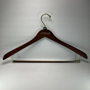 Macy*s Wood Garment Hanger For With Locking Suit Bar Suits Shirts Pants Dresses - Picture 1 of 12