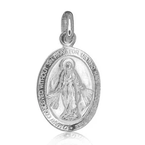 CIONDOLO CIONDOLO RELIGIOSO ORIGINALE ARGENTO STERLING - VERGINE MIRACOLOSA MARIA - Foto 1 di 11