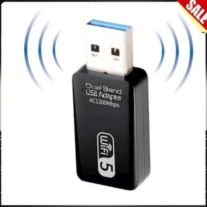 5GHz Dual Band USB 3.0 Adapter 1200Mbps WLAN Stick für PC Laptop Windows 8/10/11 - Bild 1 von 10