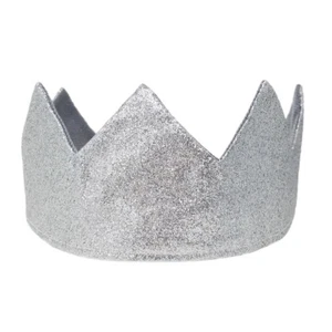 Silver Glitter Sparkle Crown ~KING QUEEN PRINCE PRINCESS COSTUME BIRTHDAY PARTY - Picture 1 of 4