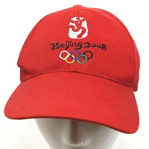 Beijing Olympics Ball Cap 2008 Unisex Adjustable Red Olympics Logo Rings - Picture 1 of 5