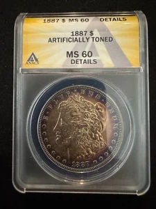 🔥 1887 Morgan Dollar – ANACS MS60 DETAILS • Vivid Color 🔥 - Picture 1 of 4