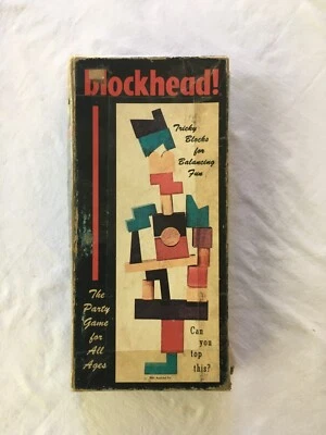 Original Blockhead! Game ~ 1954 Edition by Saalfield Craft ~ Block Stacking Game - Image 1 of 4