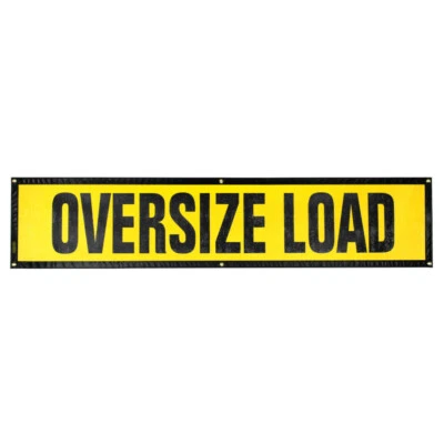 OVERSIZE WARNING PRODUCTS, INC. Oversize Warning Products - Grommet Oversize Load Sign 18" x 84" | Safety Flag