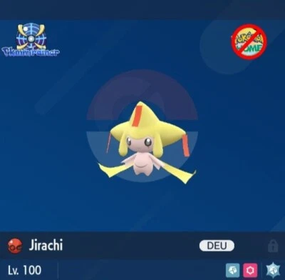 POKÉMON Jirachi Shiny / Lv.100 / Max. IV&EV / Karmesin & Purpur