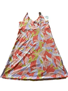 Colorful Planet Teen Girls Tank Dress Orange Floral Size XXL (18/20) Beach - Picture 1 of 11