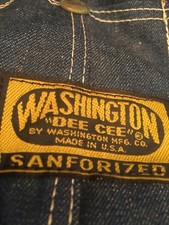 Vintage Nwt Washington Dee Cee Overalls 10oz Denim Small