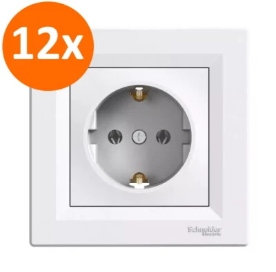 Steckdose ASFORA von Schneider Electric UP Weiß komplett mit Rahmen