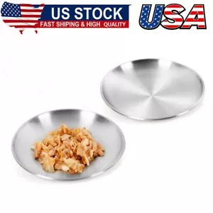 6.7''Shallow Whisker Friendly Cat Dishes Set,Stainless Steel Cats Bowl,Food Bowl - Picture 1 of 8