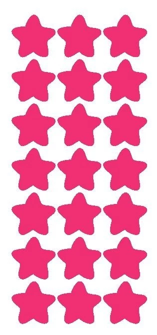  1-1/4" Hot Pink Star Stickers Wedding Envelope Seals School Arts & Crafts  - Image 1 of 1