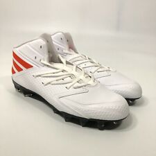 Adidas Ironskin Mens Football Cleats Size 11.5 White Orange Shoe Miami Lacrosse