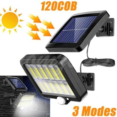 Lámpara de inundación de seguridad LED solar 1200000lm sensor de movimiento pared exterior Foto 1 de 4