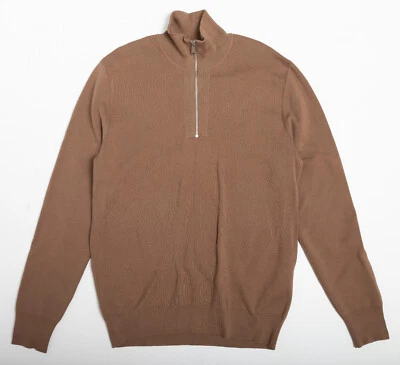 CALVIN KLEIN с ЯРЛЫКАМИ мужской четверть молнии SUPIMA хлопок свитер sz M пряный сливы - Изображение 1 из 4