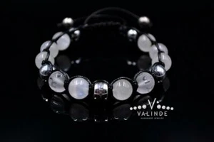 Edelstein Herren Armband Mondstein Hämatit Bracelet 925 Silber LIMITED EDITION - Bild 1 von 7