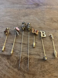 Vintage Gold Tone Stick Pins (7) - Picture 1 of 9