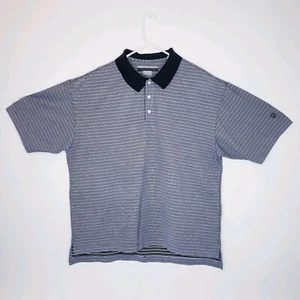 nike tiger woods golf collection mens large polo striped gray great condition - Picture 1 of 10