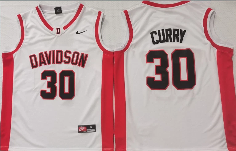 Custom Davidson Wildcats Curry #30 White - 100% Stitched Name,  Numbers - Image 1 of 1