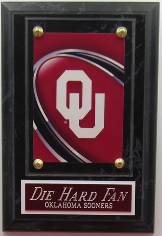 DIE HARD FAN OKLAHOMA SOONERS LOGO CARD PLAQUE WITH EASEL FOR YOUR MAN CAVE Cover