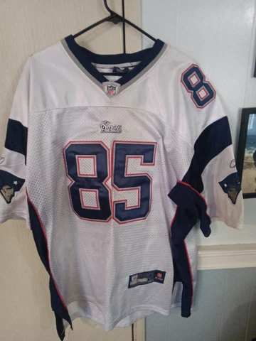 NFL New England Patriots Chad Ochocinco Mens White Reebok Jersey Sz 54 Stitched Cover