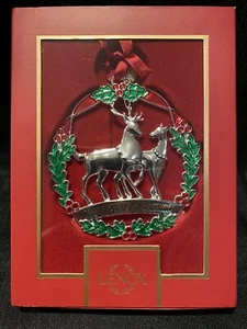 Lenox Our First Christmas Deer Wreath Ornament New In Box christmas ornament - Picture 1 of 6