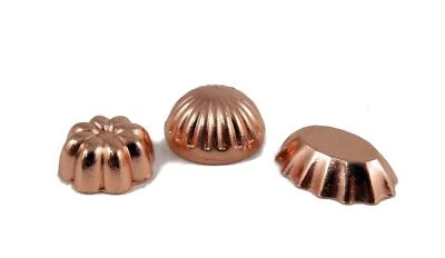 Dolls House Set of 3 Copper Jelly Moulds Miniature 1:12 Kitchen Accessory  - Image 1 of 4