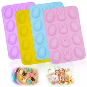 3pz Uovo di Pasqua Forma Coniglietto 12 Cavità Antiaderente Silicone Stampi da Forno Vassoio Artigianale - Foto 1 di 33