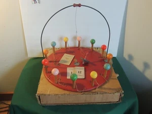 Vintage 1930s Balaroo Enos Leonard Mfg Wood Board Game Celluloid Balls Top Rules - Picture 1 of 14