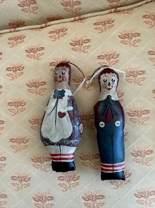 Vintage Raggedy Ann  & Andy Antique Oil Cloth /ornaments - Picture 1 of 14