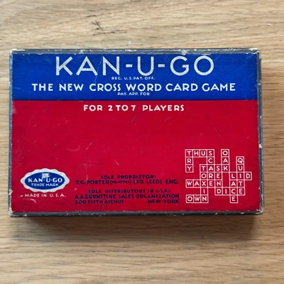 Vintage KAN-U-GO Crossword Card Game, Copyright 1937 - Image 1 of 4