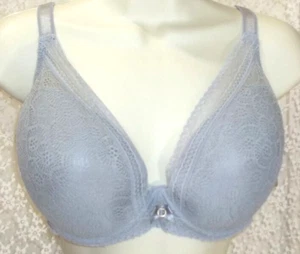 Sujetador Chantelle 36DDD Sexy Superposición de Encaje Contorno 3682 Ligeramente Forrado Gris Claro - Imagen 1 de 8