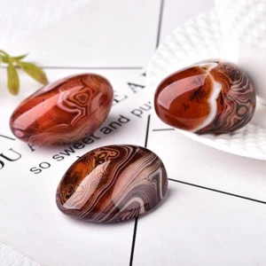 Natural Sardonyx Red Agate Quartz Crystal Carnelian Tumble Stone Generator Reiki - Picture 1 of 24