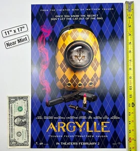 ARGYLLE 11 x 17 Poster 2023 NYCC Henry Cavill Matthew Vaughn Cat - Picture 1 of 5