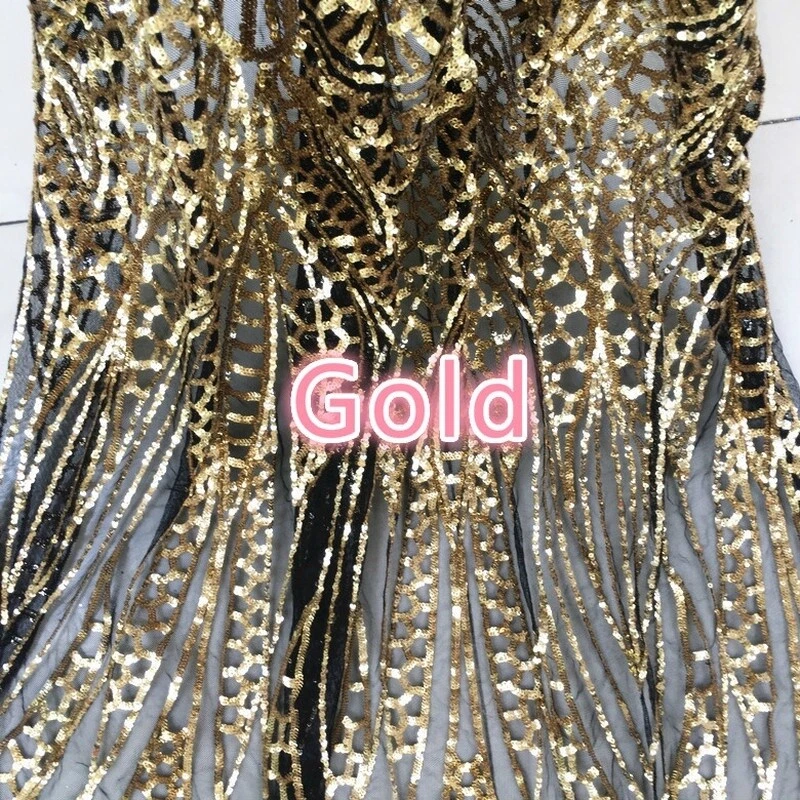 Tecido bordado de malha lantejoulas tule voile vestido de formatura casamento artesanato brilhante - Imagem 1 de 4