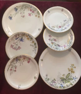 Franconia MEADOW FLOWERS 2 Dinner Plate Design F&C 4 Plates 7 3/4”ADHM - Picture 1 of 11