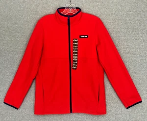 NEW! Lands End Fleece Jacket Youth Girls XL 14/16 Orange Long Sleeve Full Zip - Picture 1 of 9