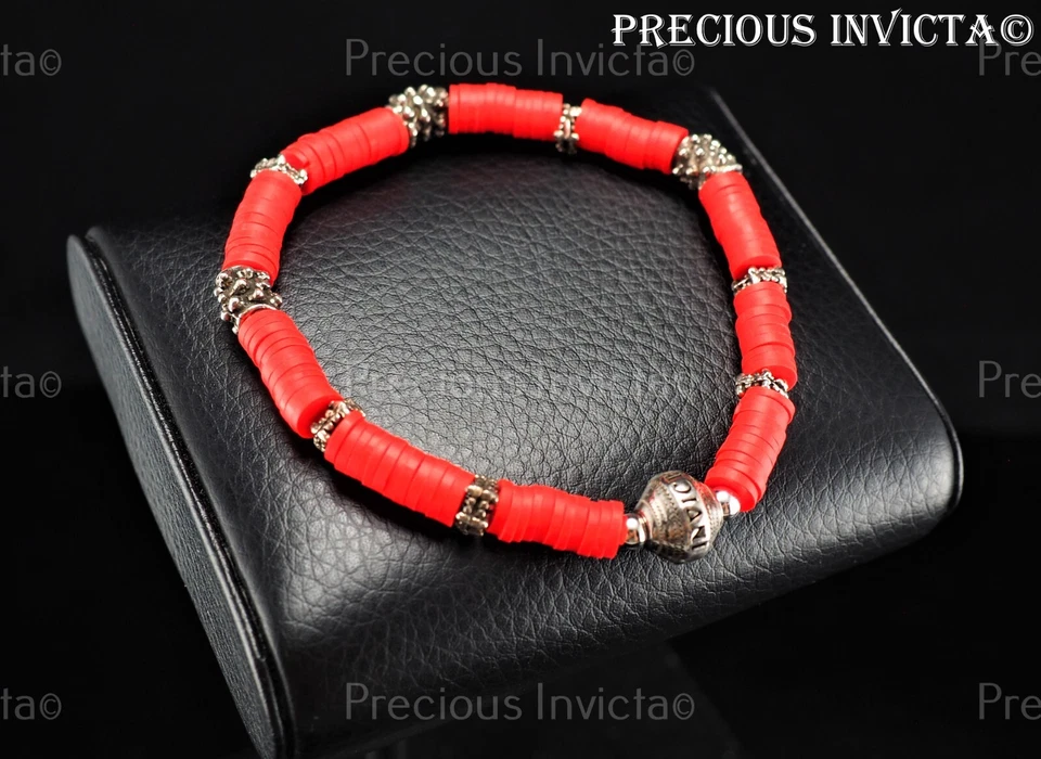Invicta мужчин и женщин подлинный ювелирных изделий резиновый эластичный красный и серебряный браслет - Изображение 1 из 4