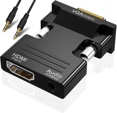 HDMI zu VGA Adapter Konverter Audio & Videokabel HDTV 1080P 60Hz für PC, Laptop - Bild 1 von 4