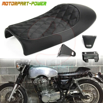 Asiento de corredor café negro joroba sillín vintage para Honda CB Suzuki Yamaha Foto 1 de 4