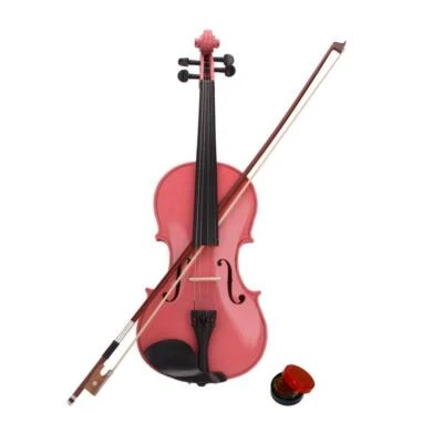3/4 Size Acoustic Violin  w/ Case Bow Rosin Pink for Children Beginner Pink - Image 1 of 4