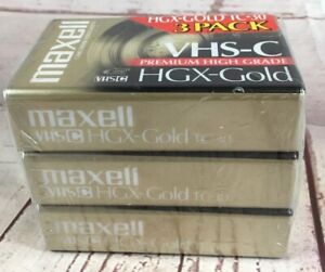 Maxell VHS-C Tape TC-30 HGX-Gold Camcorder Video Camera Cassette Brand New 3 Pk