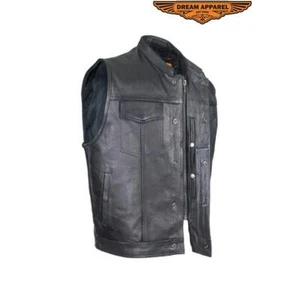 Men's Naked Cowhide Black Liner & Zipper Vest W/ Gun Pocket by Club Vest - Picture 1 of 9