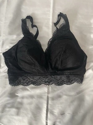 Bralette de encaje sin forro negro Dream Fit para mujer - talla 1X Foto 1 de 4