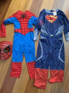 Spiderman Kids Costume 3-4 Years & Superman Costume 4-6 Years Fancy Dress Up - Picture 1 of 5