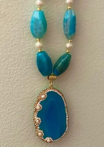 Egyptian Handmade Semi Precious Stones Nicklace - Picture 1 of 4