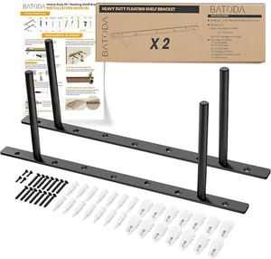 BATODA - 16" Heavy Duty Floating Shelf Bracket (2 Pcs)–Solid Steel Blind Shelf S - Picture 1 of 12
