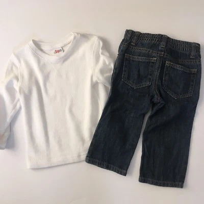 Conjunto de 2 piezas de pantalón de mezclilla Circo Boys blanco talla 18 meses** Foto 1 de 3
