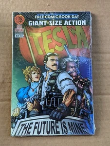 Red Giant Free Comic Book Day Tesla #0 4-Pack The Future is Mine Giant Size SDCC - Picture 1 of 2